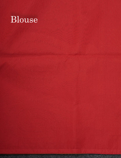 Beautiful Mustard Yellow SICO Cotton Saree With Contrast Red Blouse