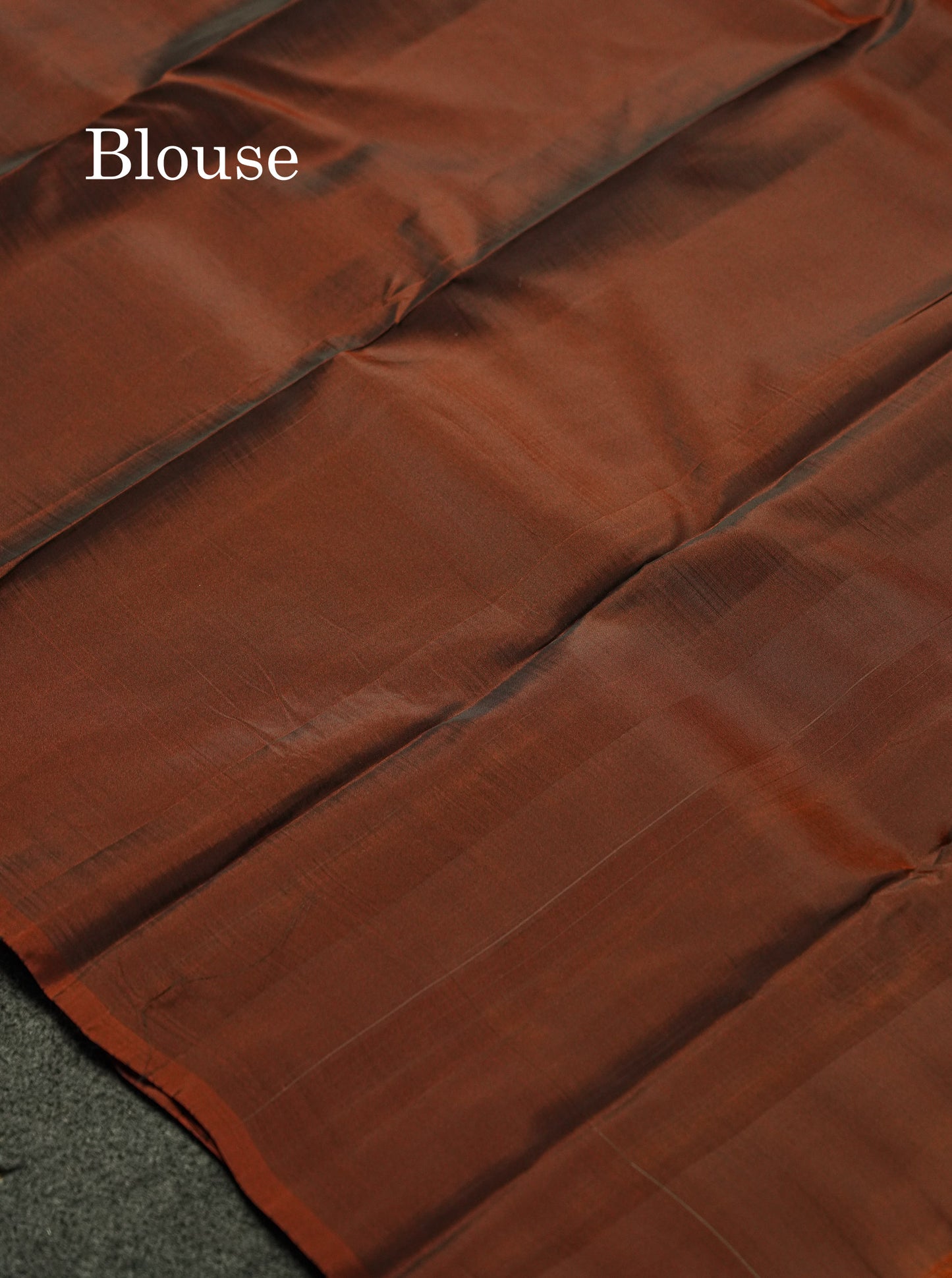 Beautiful Grey PureMix Kanjivaram Soft Silk Saree With Contrast Rust Orange Border