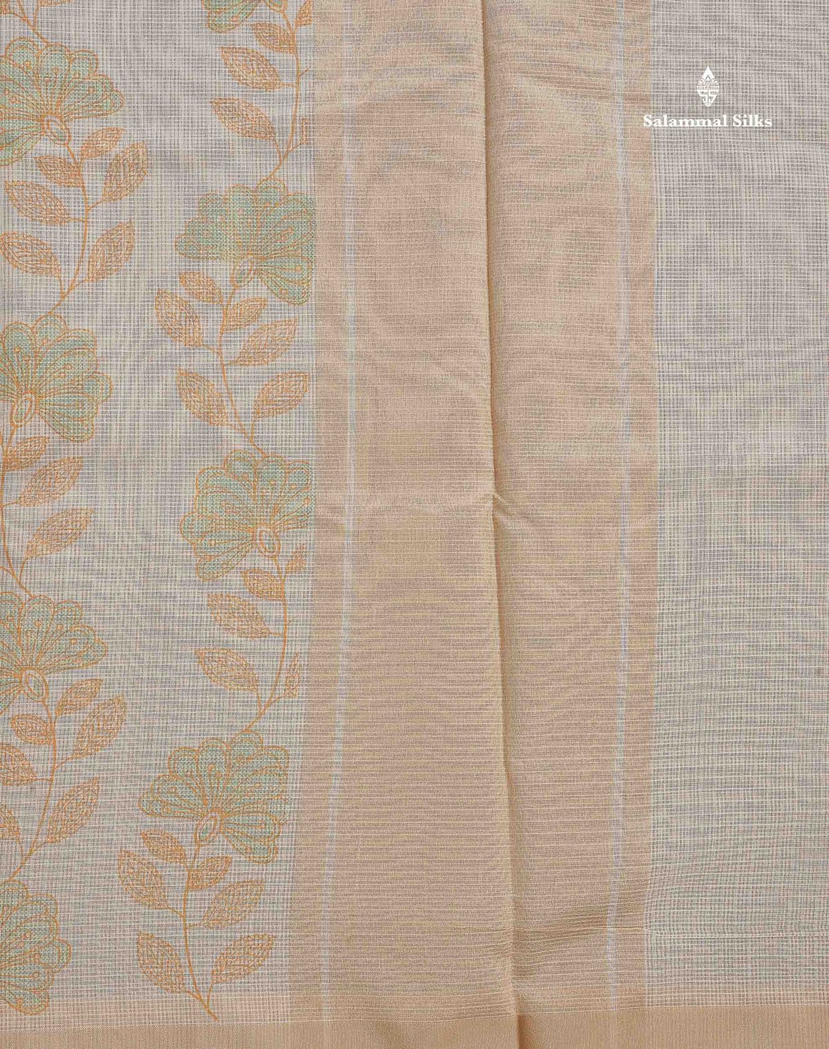 Beautiful Pastel Blue Kota Cotton Fancy Saree With Contrast Sandal Plain Border