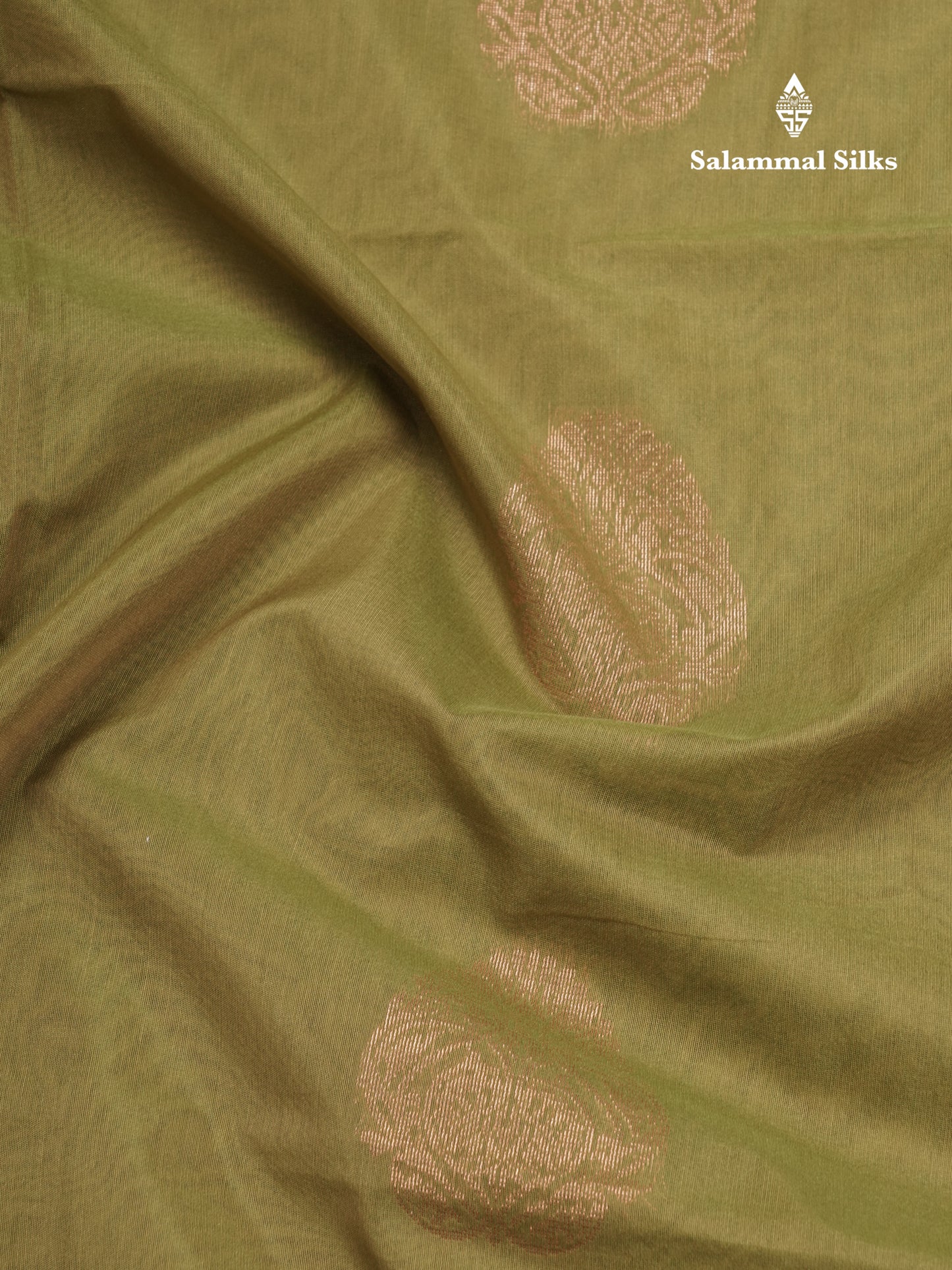 Beautiful Olive Green SICO Cotton Saree With Contrast Magenta Blouse