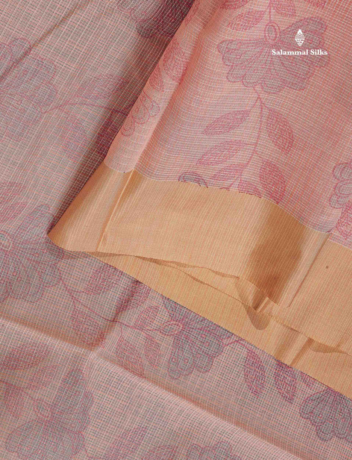 Beautiful Pastel Blue Kota Cotton Fancy Saree With Contrast Sandal Plain Border