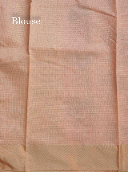 Beautiful Pastel Blue Kota Cotton Fancy Saree With Contrast Sandal Plain Border