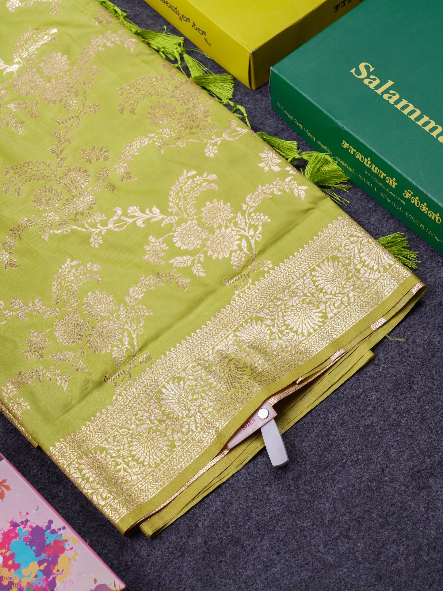 Beautiful Dark Maroon Semi Banaras Saree With Fancy Border