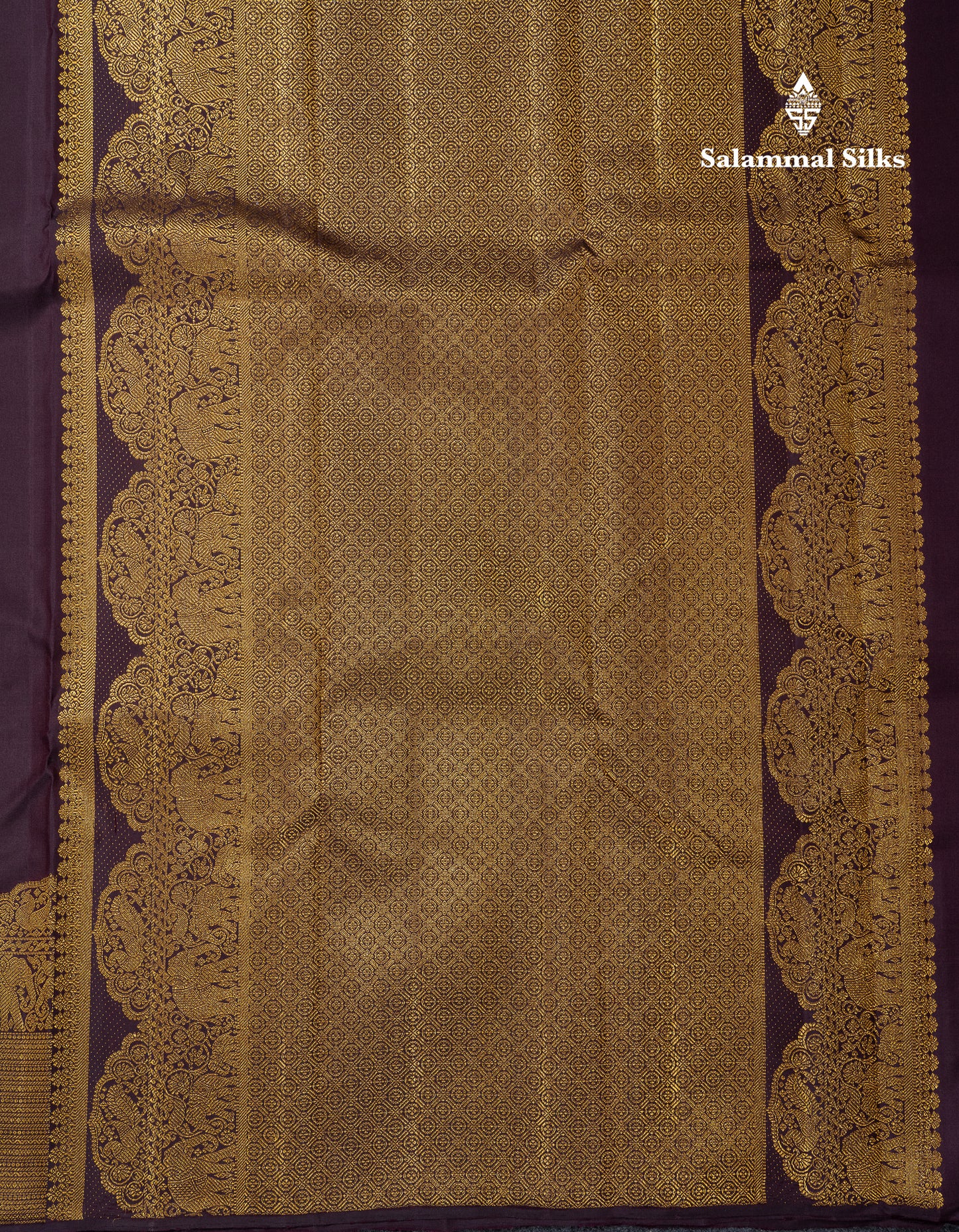 Beautiful Dark Magenta Pure Kanjivaram Silk Saree With Traditional Evening Morning Turning Border