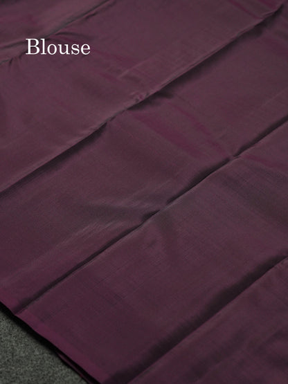 Beautiful Mehandi Green PureMix Kanjivaram Soft Silk Saree With Contrast Violet Border
