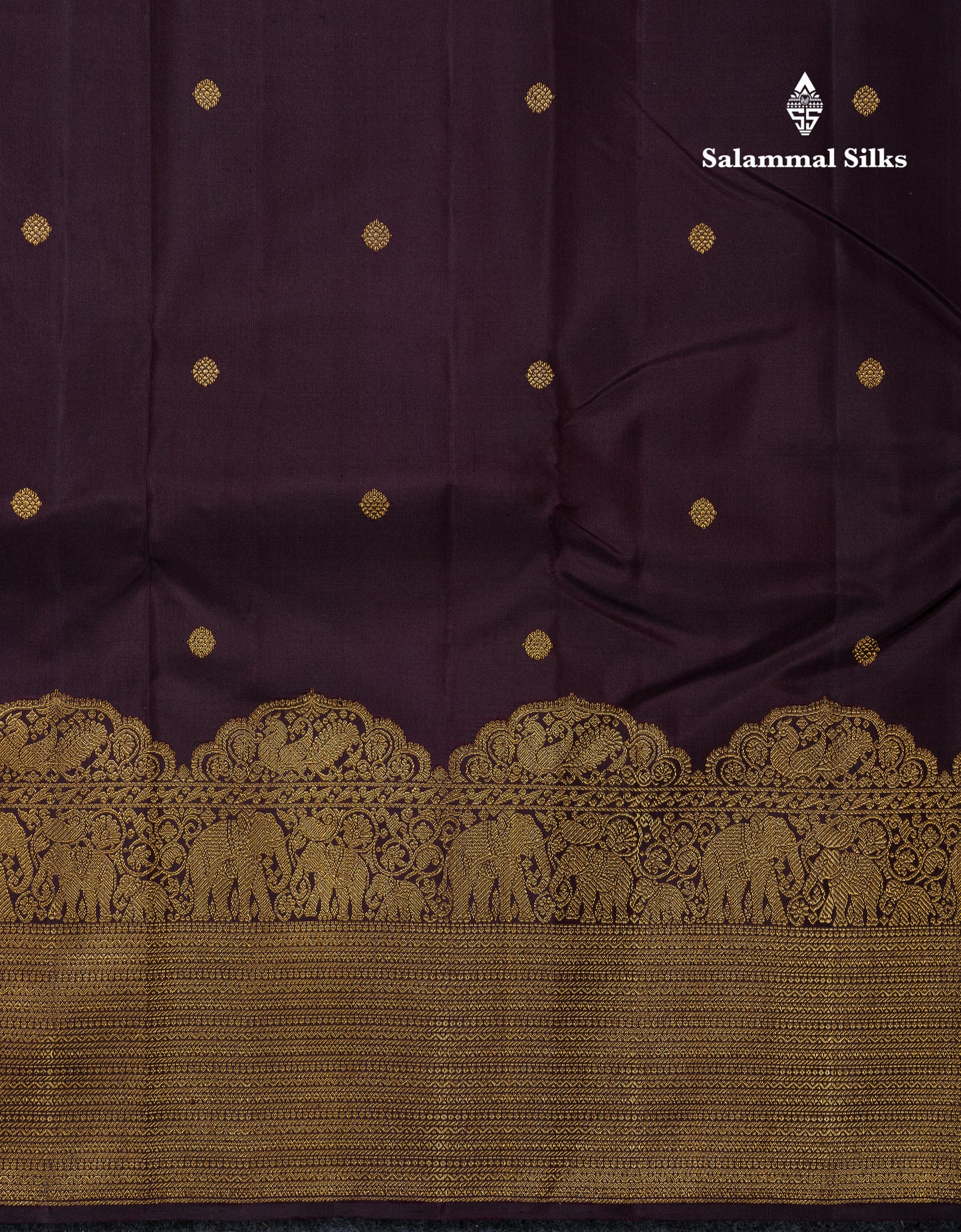 Beautiful Dark Magenta Pure Kanjivaram Silk Saree With Traditional Evening Morning Turning Border