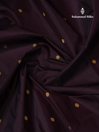 Beautiful Dark Magenta Pure Kanjivaram Silk Saree With Traditional Evening Morning Turning Border
