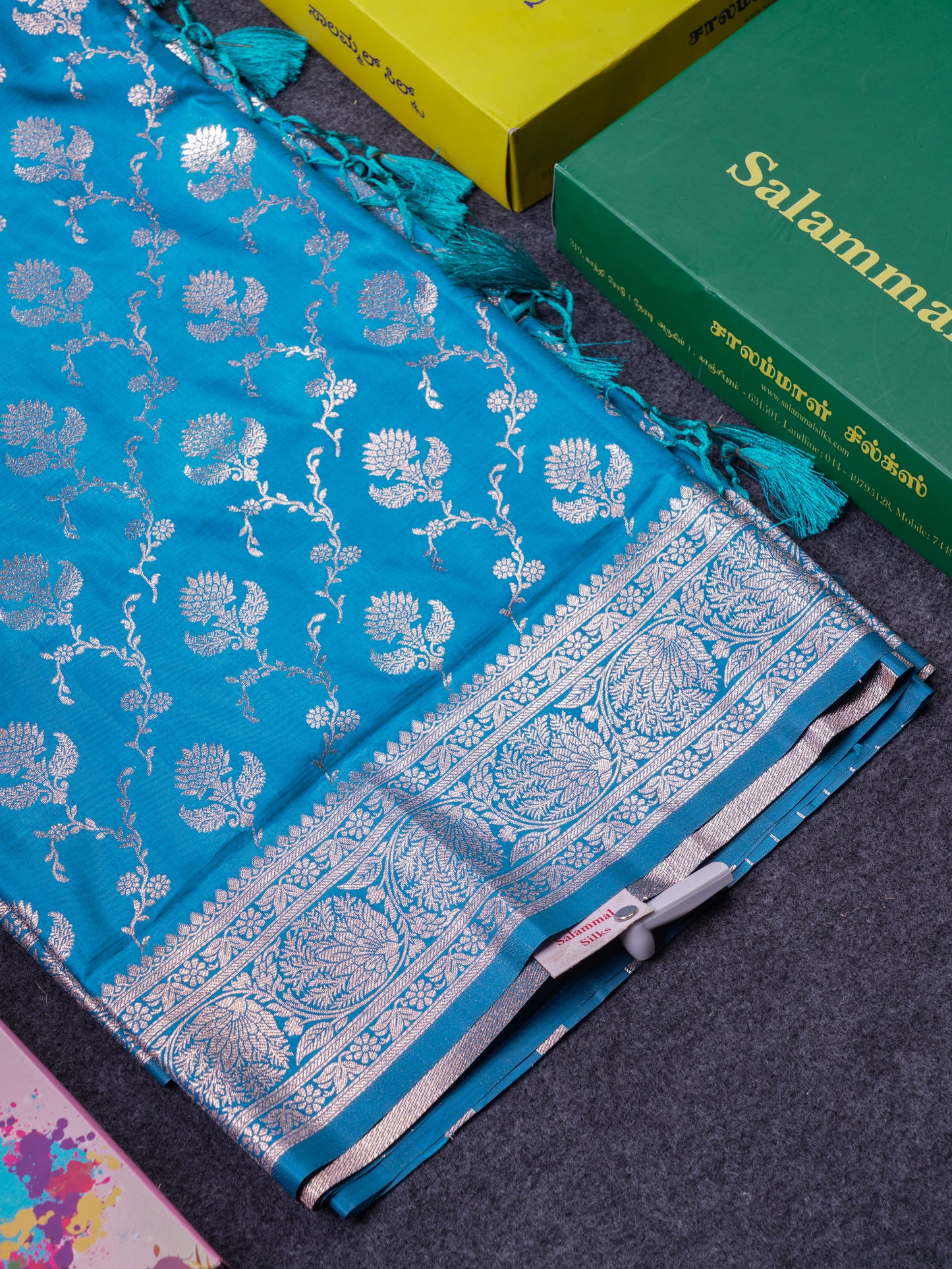 Beautiful Bottle Green Semi Banaras Saree With Fancy Border