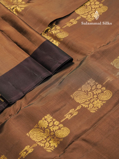 Beautiful Mehandi Green PureMix Kanjivaram Soft Silk Saree With Contrast Violet Border