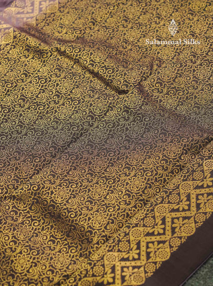 Beautiful Mehandi Green PureMix Kanjivaram Soft Silk Saree With Contrast Violet Border