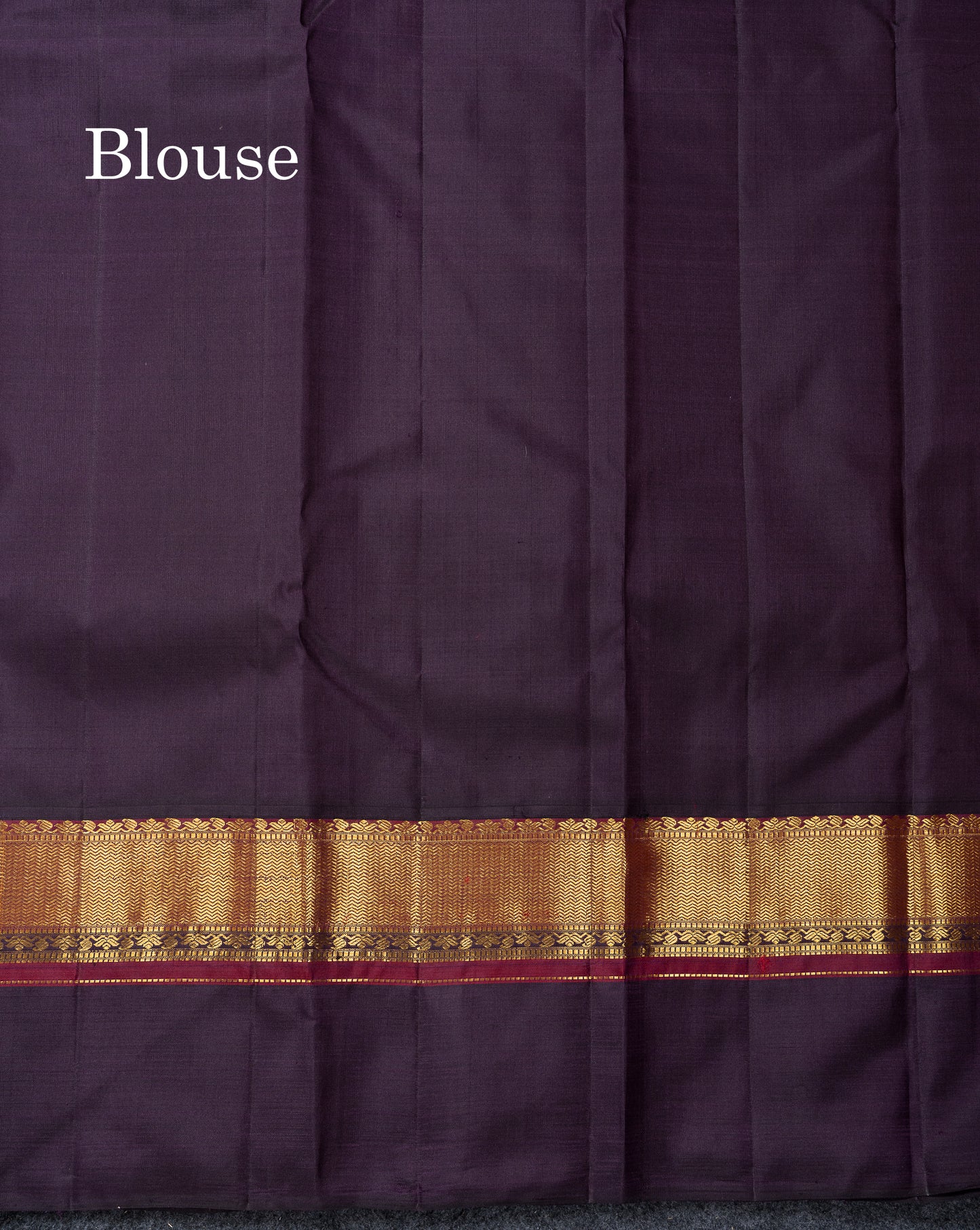 Korvai Beautiful Golden Yellow Pure Kanjivaram Silk Saree With Contrast Dark Violet Traditional Border