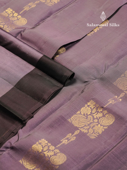 Beautiful Mehandi Green PureMix Kanjivaram Soft Silk Saree With Contrast Violet Border