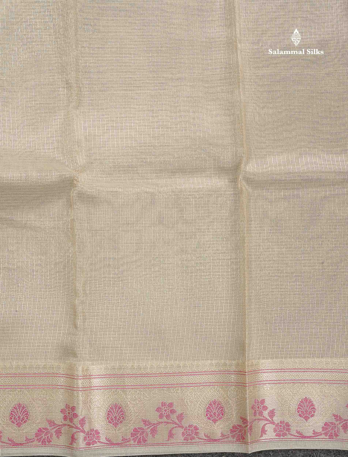 Tissue Saree - Light Sandal Colour Body With Fancy Border