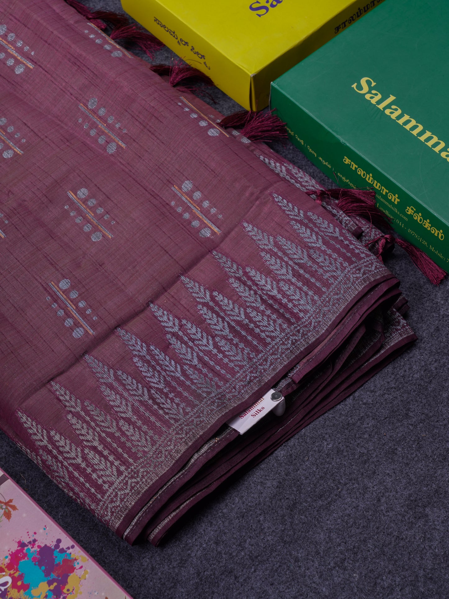 Beautiful Reddish Maroon Semi Raw Silk Saree With Fancy Border