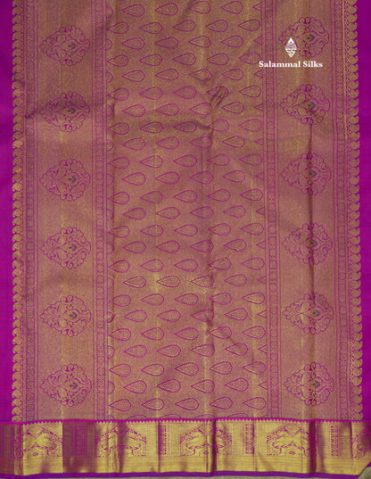 Pure Zari Vadamalli Pure Kanjivaram Silk Saree with Traditional Gold Zari Border