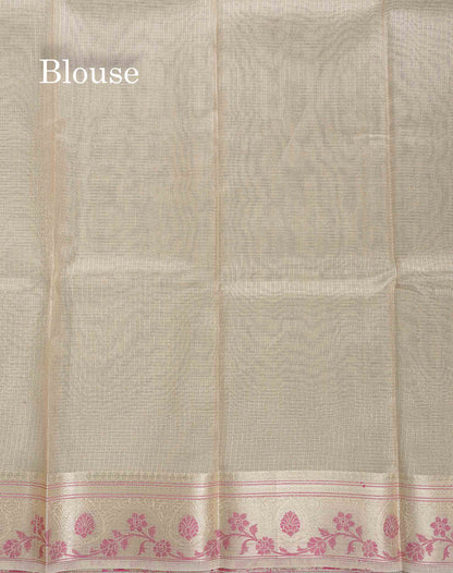 Tissue Saree - Light Sandal Colour Body With Fancy Border