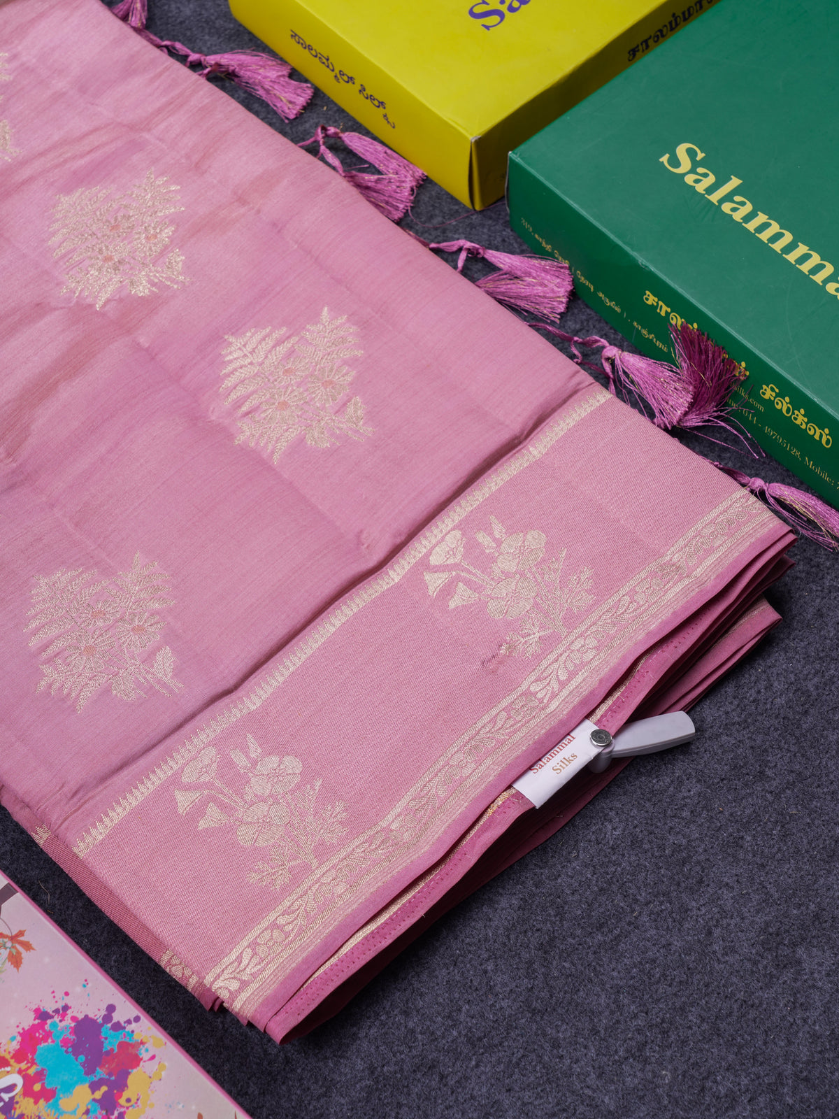 Beautiful Onion Pink Semi Raw Silk Saree With Fancy Border