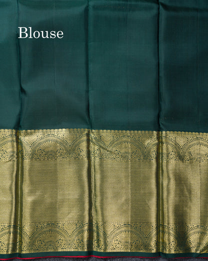 Beautiful Rani Pink Pure Kanjivaram Silk Saree With Traditional Evening Morning Border