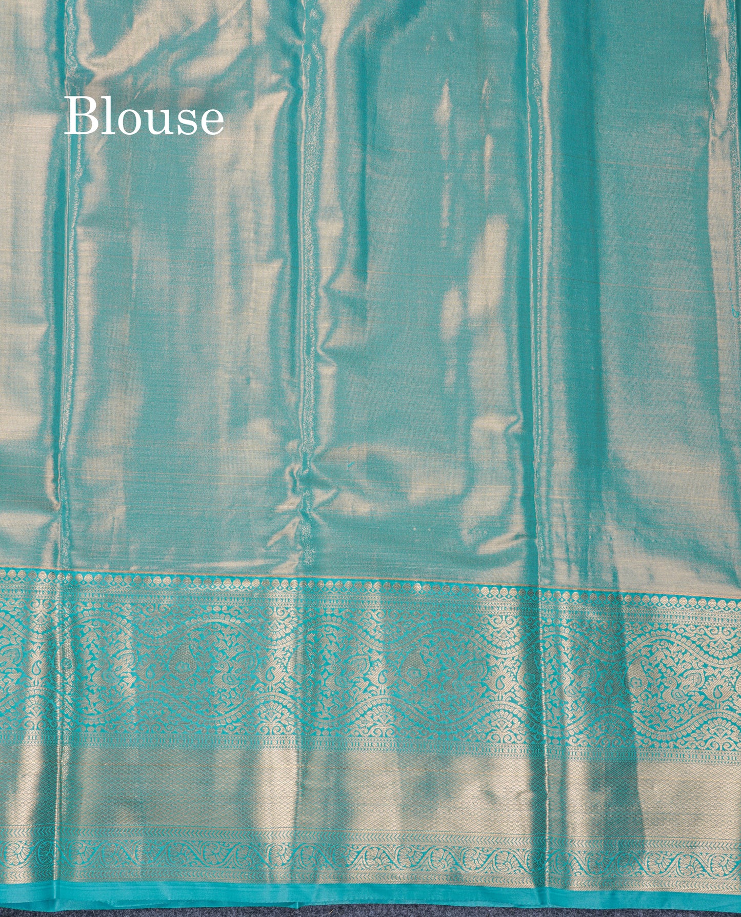 Orange Bridal Tissue Semi Silk Saree With Contrast Sapphire Green Border