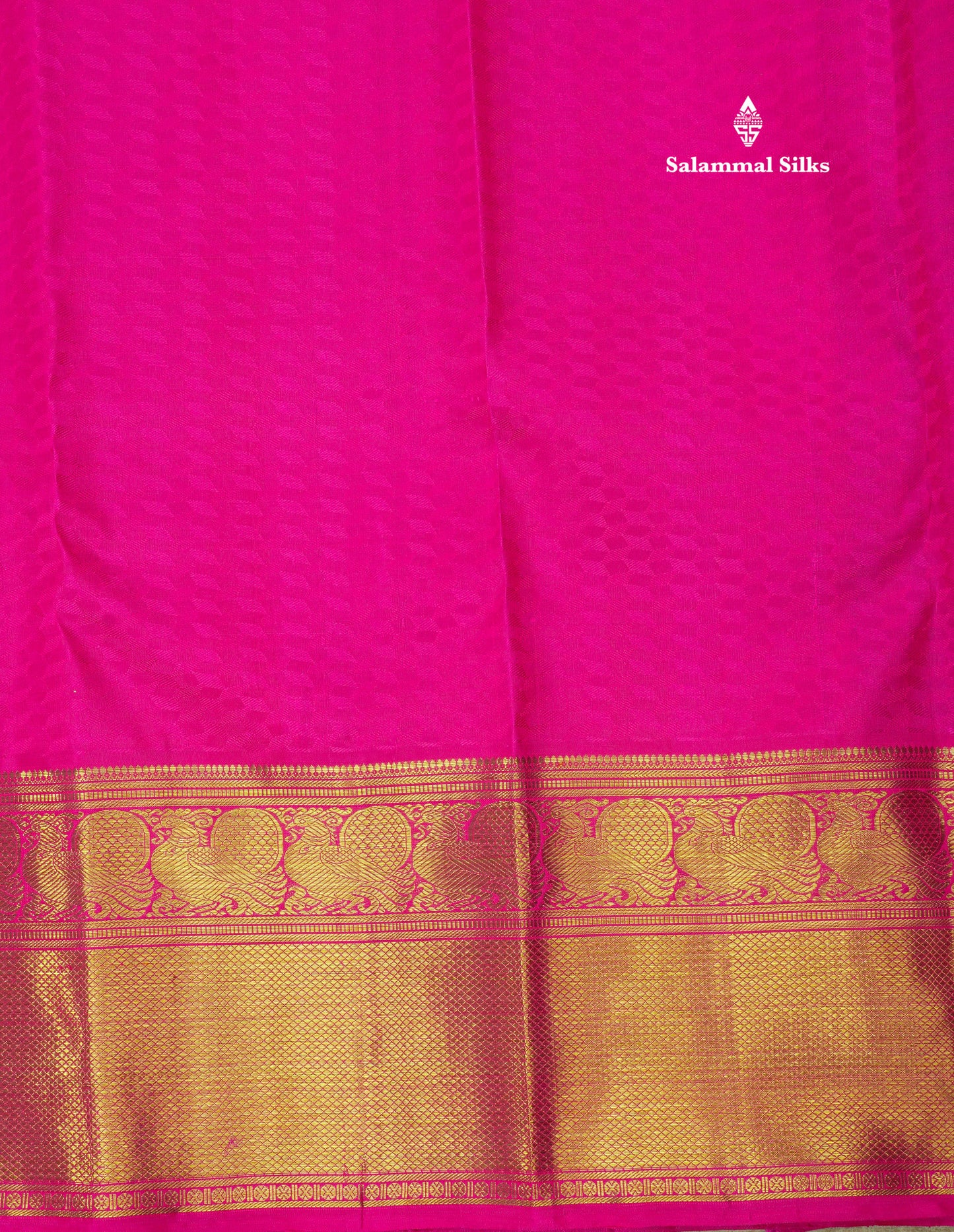Pure zari Peacock Blue Pure Kanjivaram Silk Saree with Contrast Pink Traditional Border