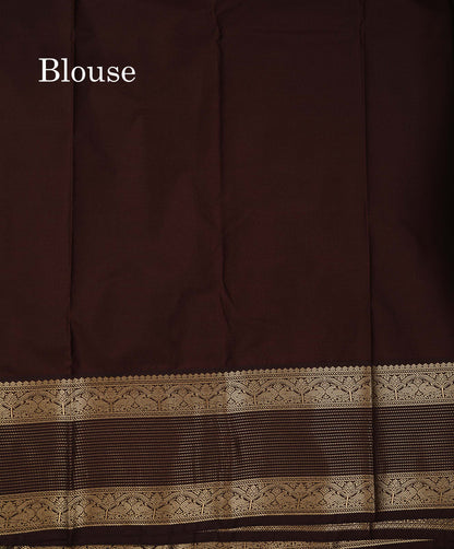 Semi Silk Saree -  Pink Butta With Vaira Oosi Lines Along With Contrast Dark Maroon Traditional Border