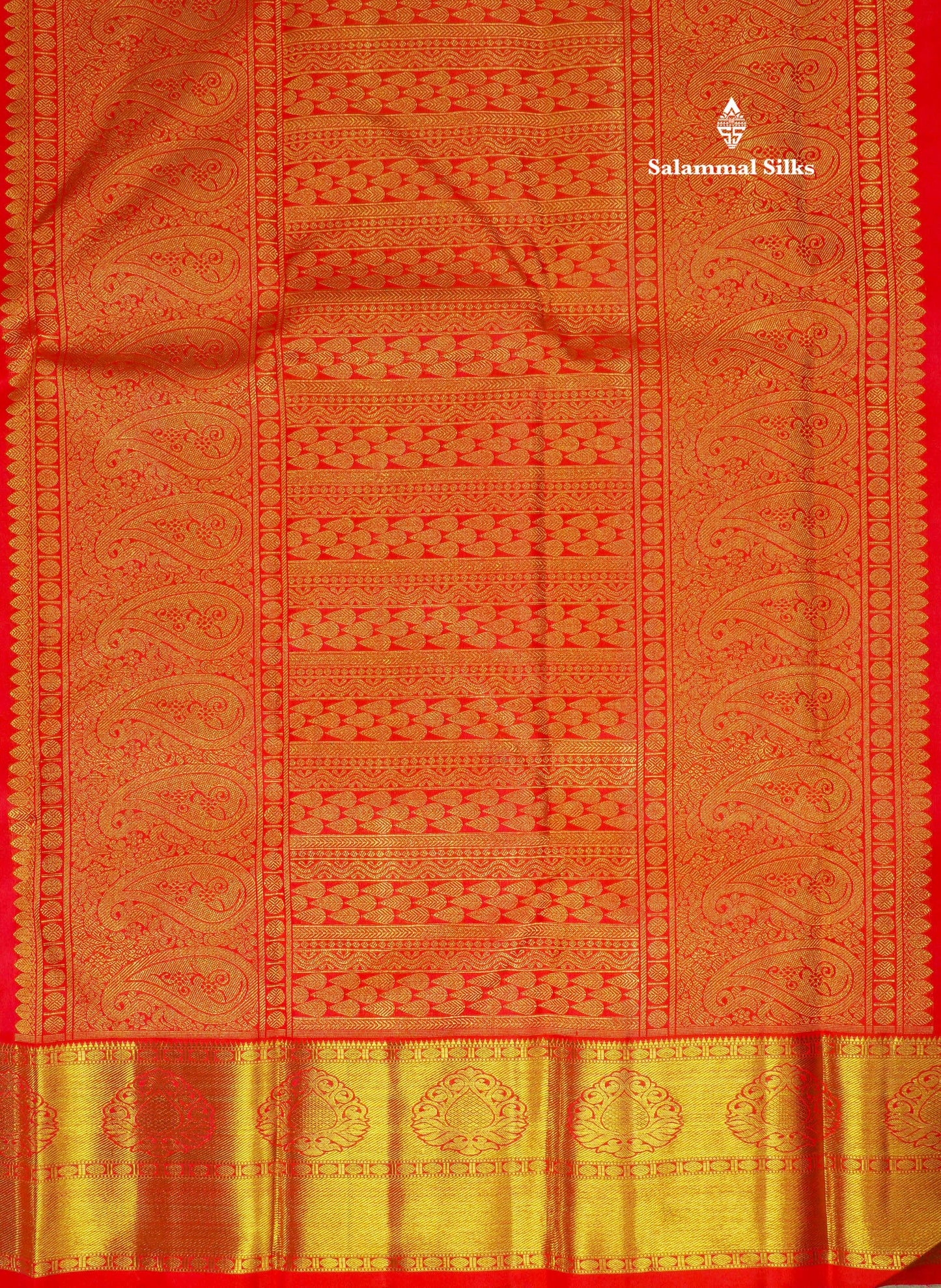 Reddish Pink Meenakari Work Pure Kanjivaram Silk Saree 3G Zari with Traditional Gold Zari Border