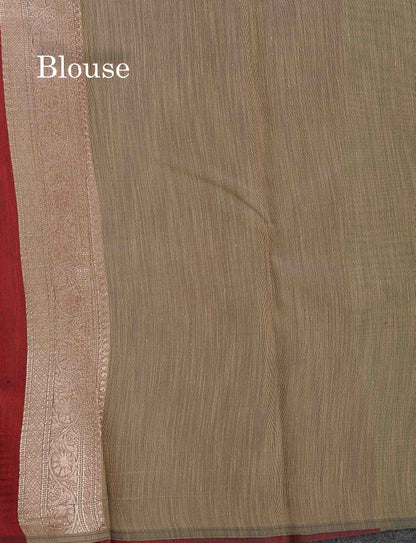 Cotton Mix Saree - Light Pink Colour Body Thread Butta With Fancy Border