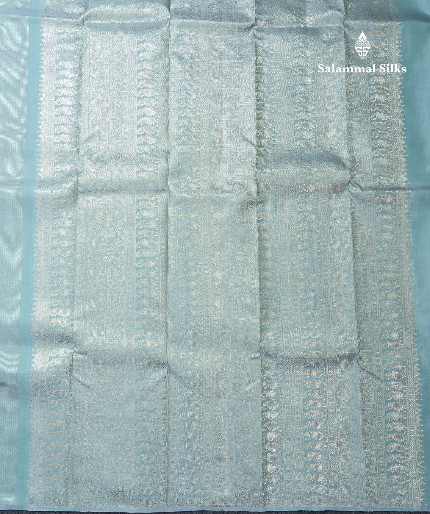 Beautiful Pastel Blue Fancy Pure Kanjivaram Silk Saree With Blouse