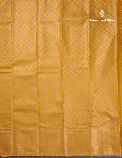 Gold Tissue Semi Silk Saree With Traditional Evening Morning Border
