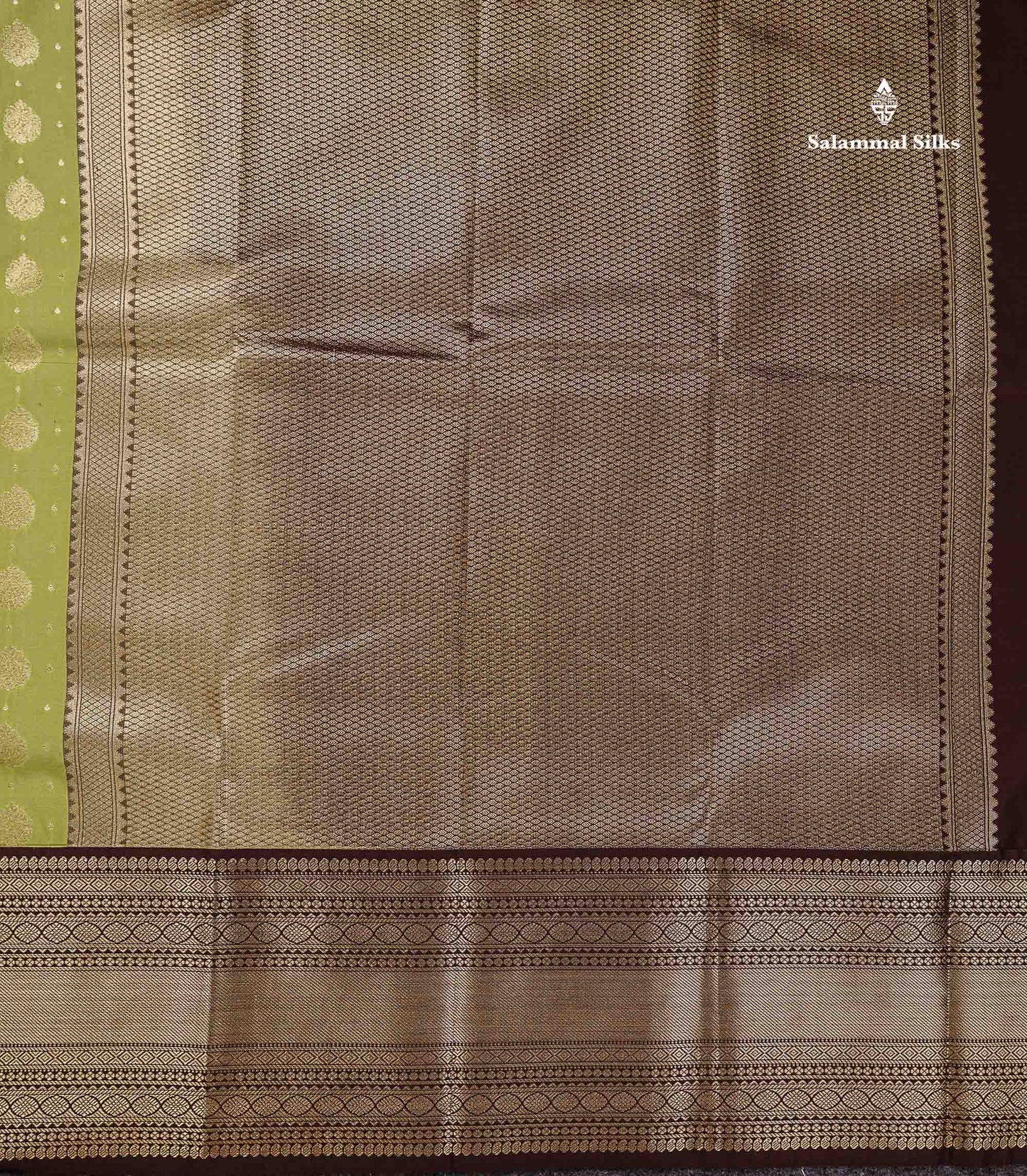 Semi Silk Saree - Peach Zari Butta Along With Contrast Dark Brown Traditional Evening Morning Border