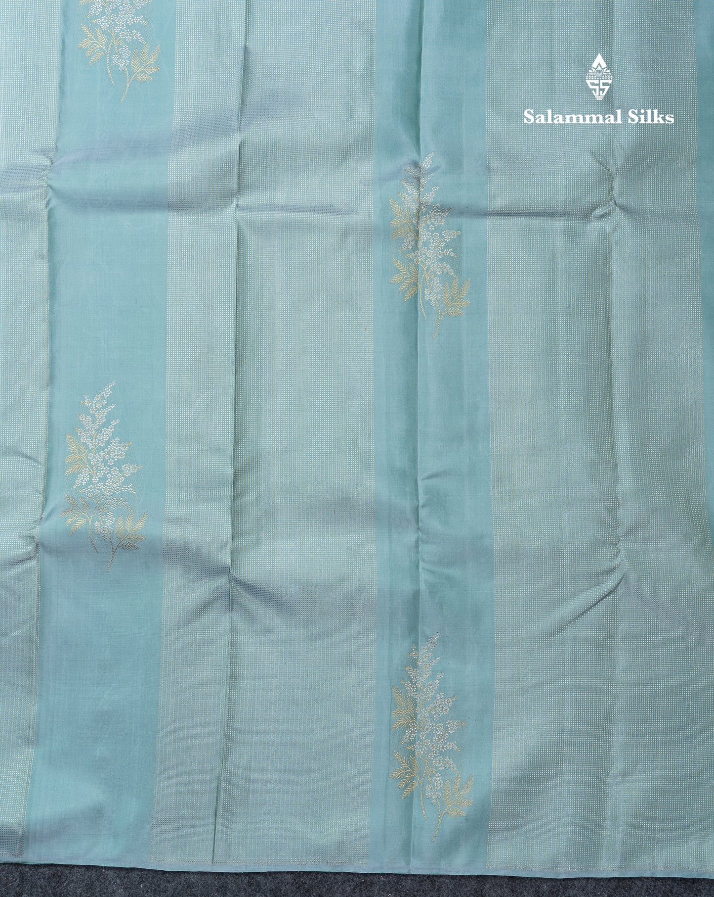 Beautiful Pastel Blue Fancy Pure Kanjivaram Silk Saree With Blouse