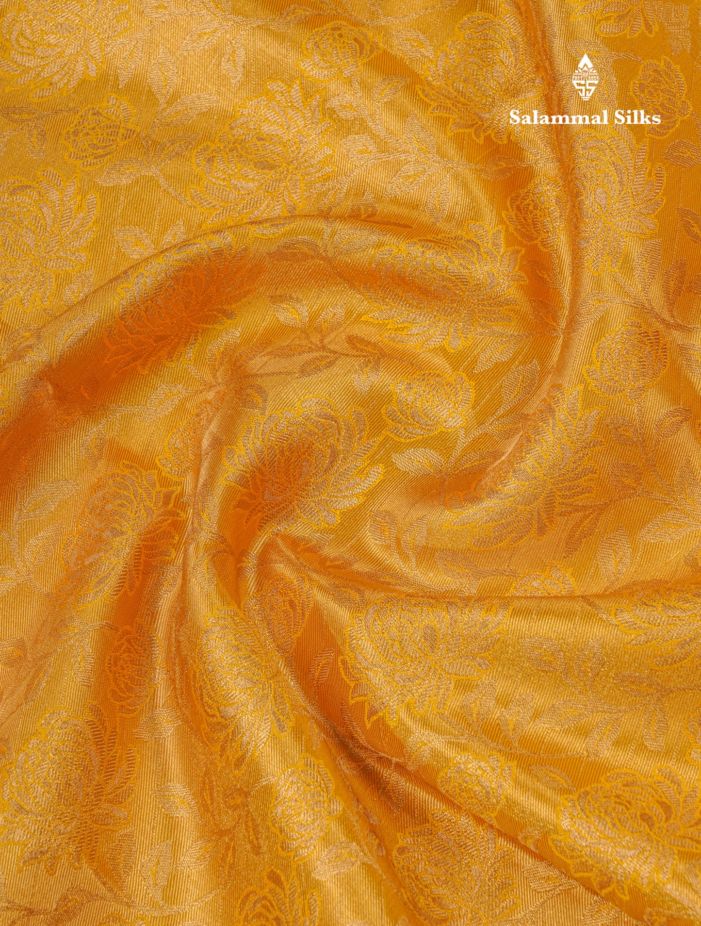 Gold Tissue Semi Silk Saree With Traditional Evening Morning Border