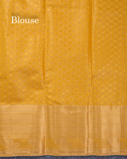 Gold Tissue Semi Silk Saree With Traditional Evening Morning Border