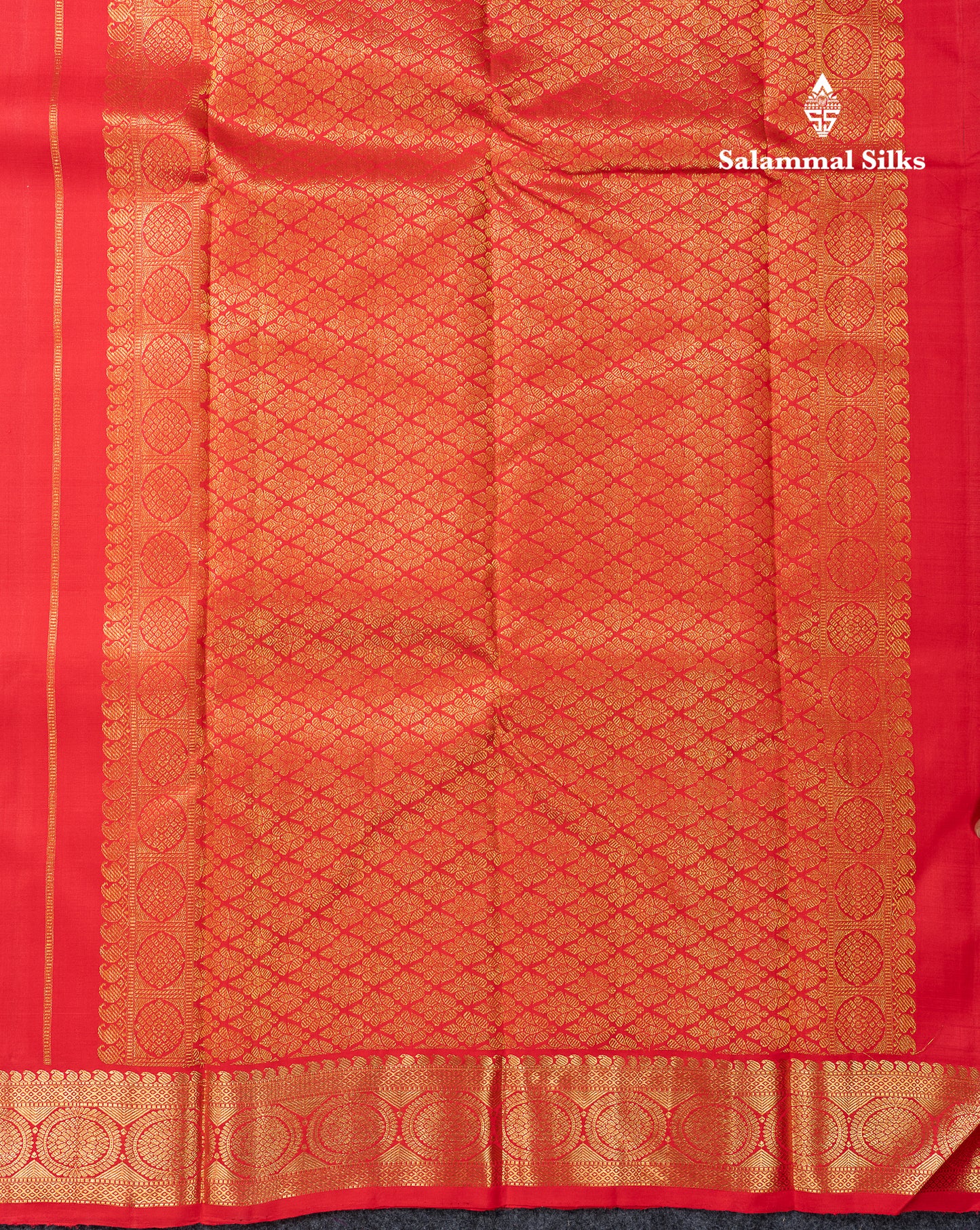 Beautiful Redish Peach Pure Kanjivaram Silk Saree With Traditional Medium Border
