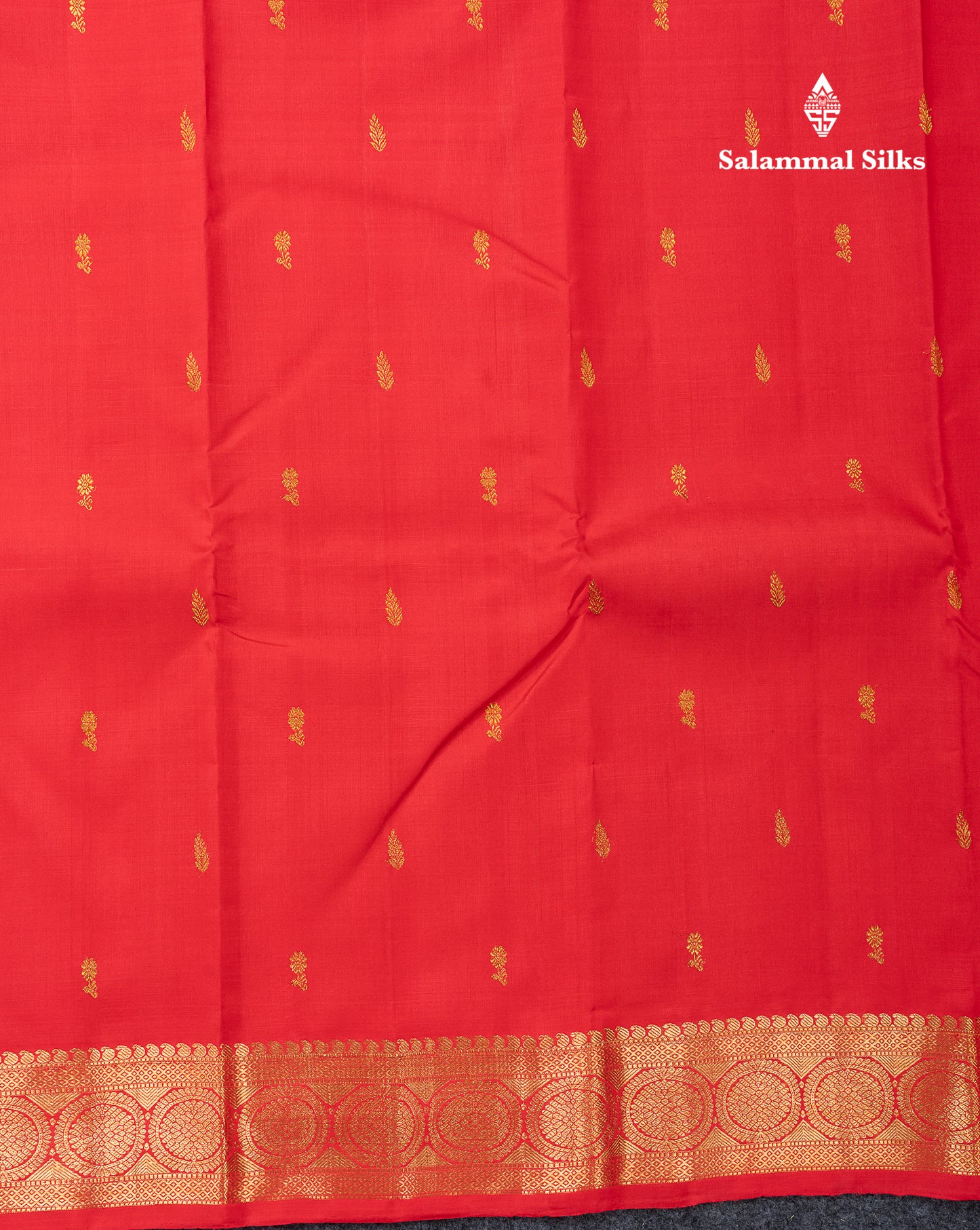 Beautiful Redish Peach Pure Kanjivaram Silk Saree With Traditional Medium Border