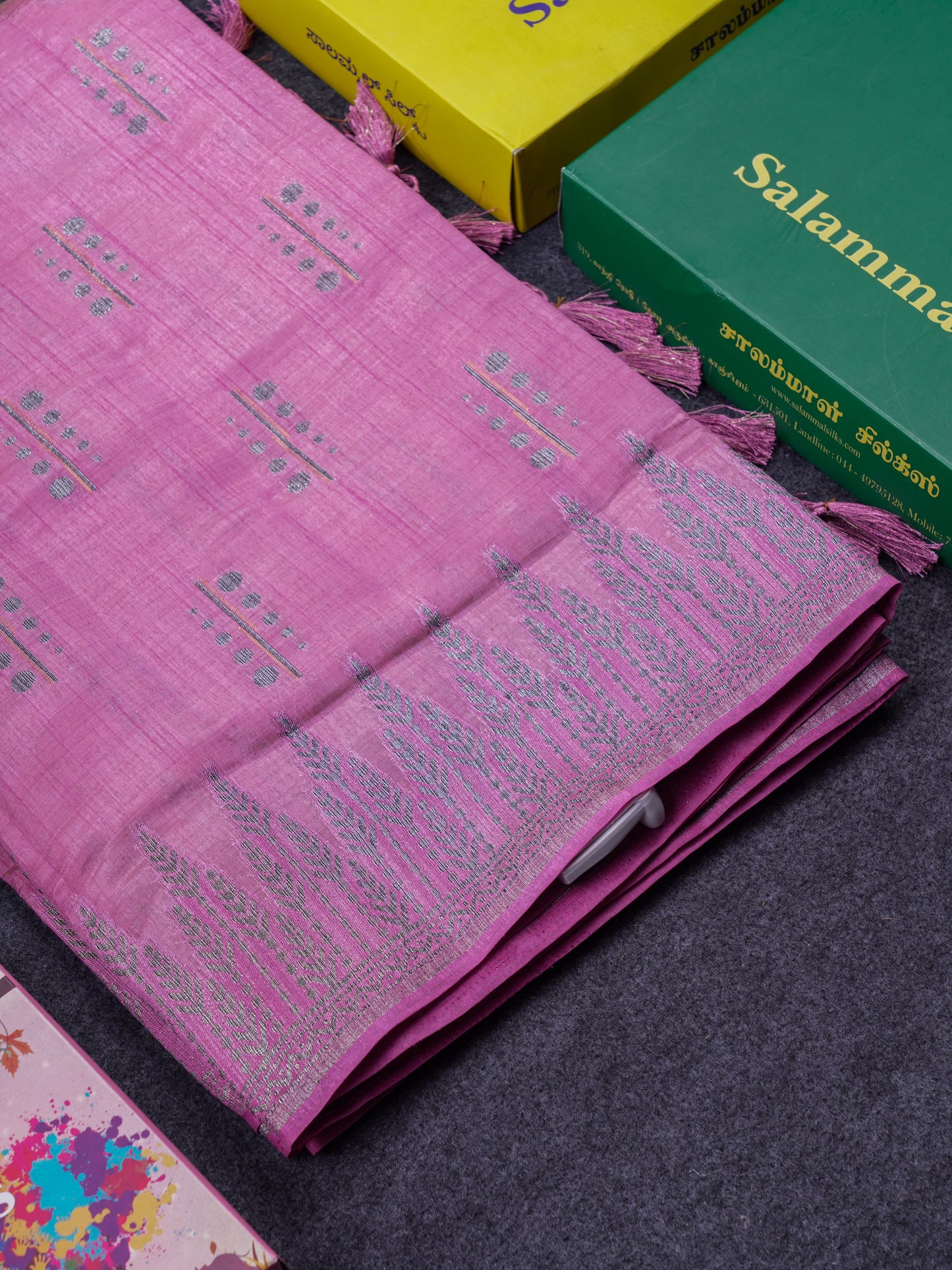 Beautiful Reddish Maroon Semi Raw Silk Saree With Fancy Border