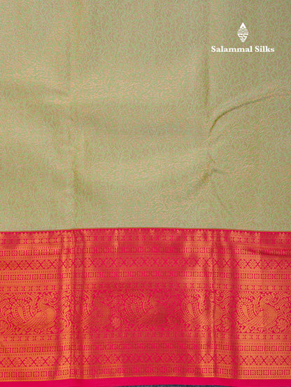 Beautiful Light Elaichi Green Bridal Semi Silk Saree With Contrast Pink Traditional Evening Morning Border