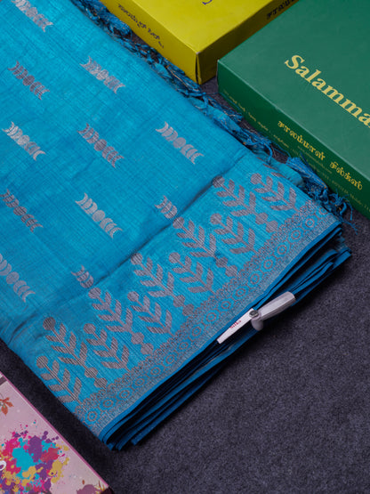 Beautiful Light Pink Semi Raw Silk Saree With Fancy Border