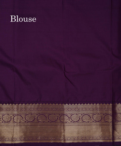 Semi Silk Saree - Light Pink Butta With Lines Along With Contrast Dark Purple Border