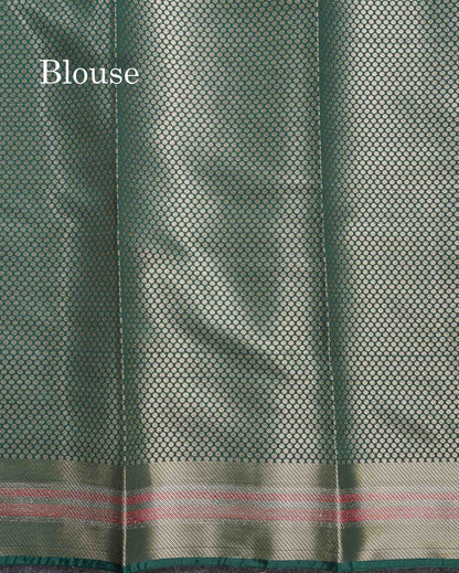 Tissue Saree - Light Chocolate Colour Body With Contrast Bottle Green Fancy Border