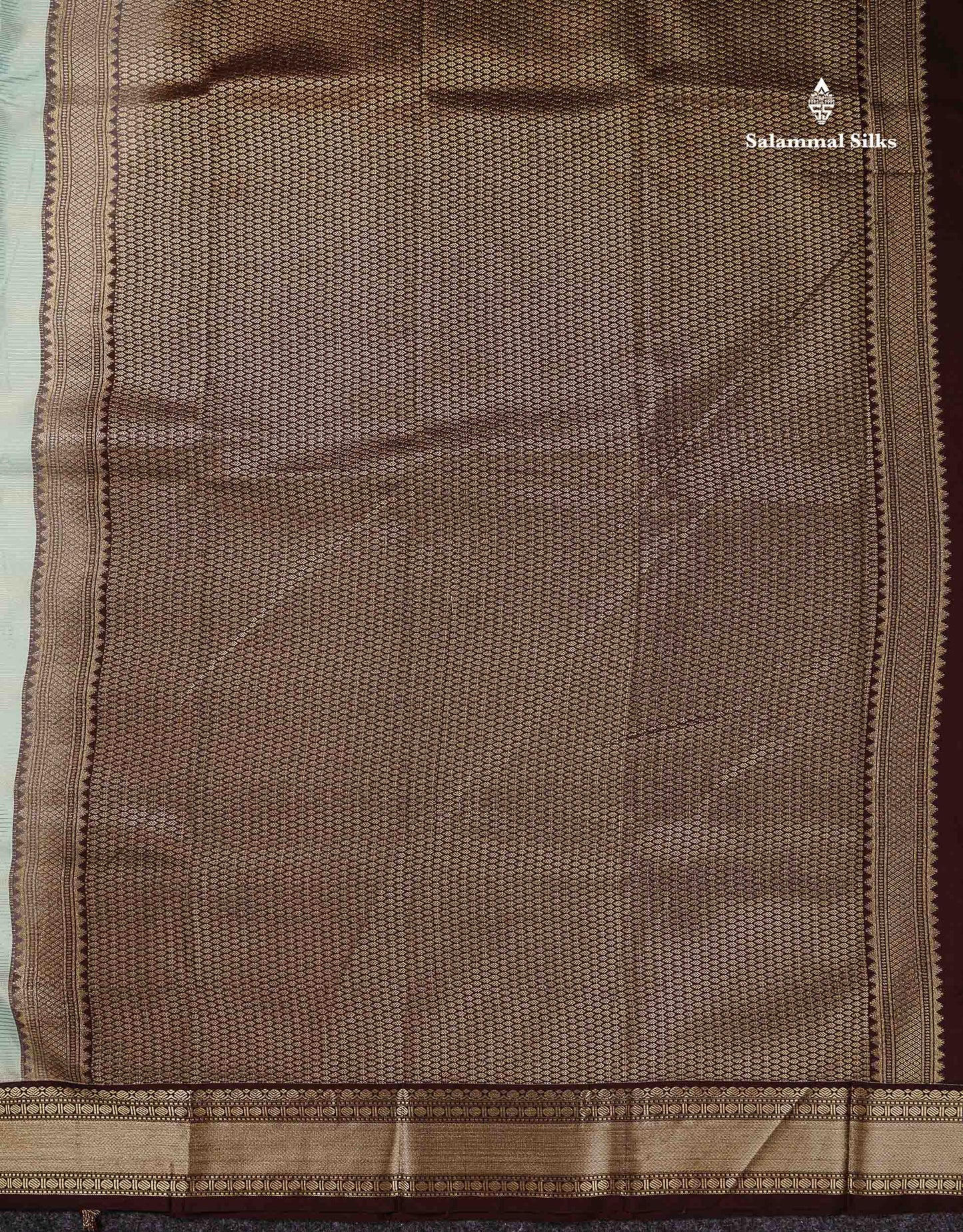 Semi Silk Saree -  Light Rexona Mango Butta With Alai Vaira Oosi Lines Along With Contrast Dark Brown Traditional Small Border