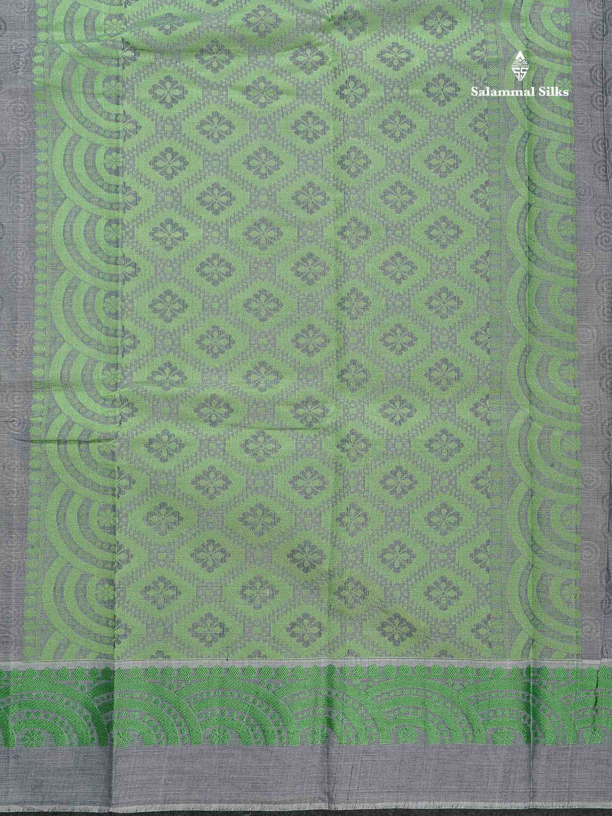 Pure Cotton Saree - Light Grey Colour Body With Thread Work Fancy Border