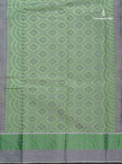 Pure Cotton Saree - Light Grey Colour Body With Thread Work Fancy Border