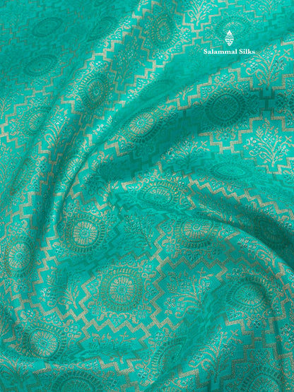Sky Blue Pure Kanjivaram Silk Saree 3G Zari with Contrast Baby Pink Border