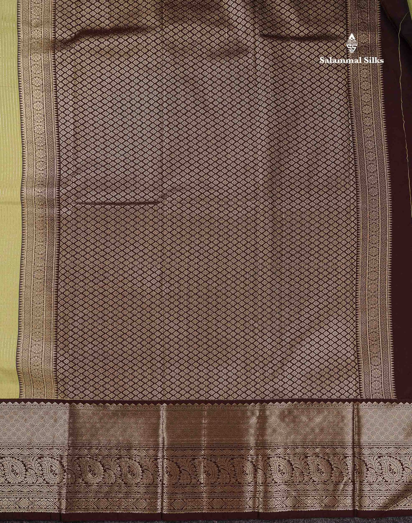 Semi Silk Saree - Yellow Butta With Lines Along With Contrast Redish Pink Traditional Evening Morning Border