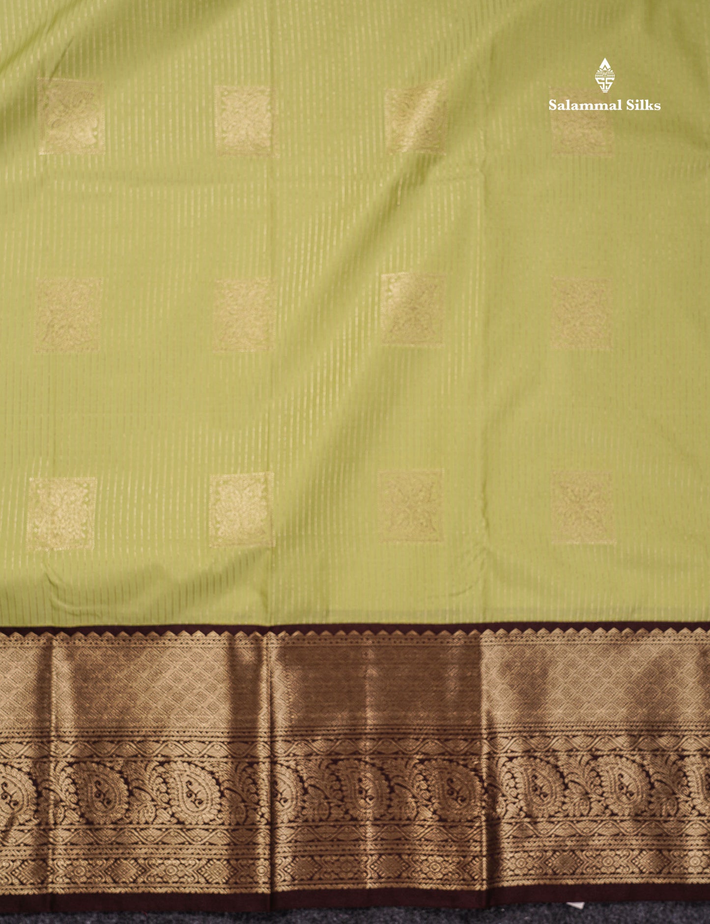Semi Silk Saree - Yellow Butta With Lines Along With Contrast Redish Pink Traditional Evening Morning Border