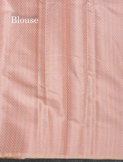 Cotton Mix Saree - Peach Colour Body With Fancy Border