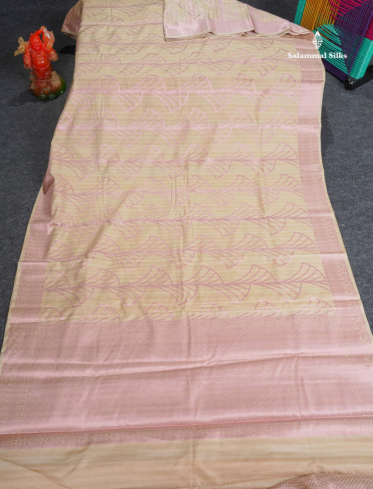 Cotton Mix Saree - Cream Colour Body With Fancy Border 