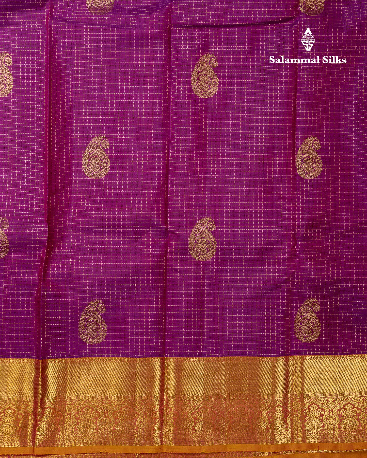 Beautiful Vadamalli Zari Checks With Mango Butta Pure Kanjivaram Silk Saree With Contrast Mustard Yellow Traditional Border