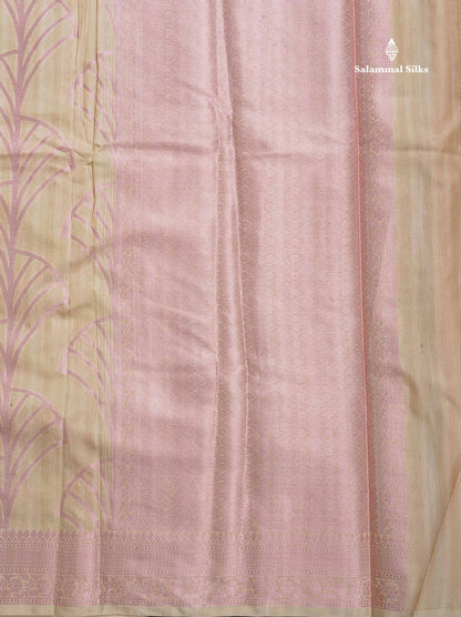 Cotton Mix Saree - Peach Colour Body With Fancy Border